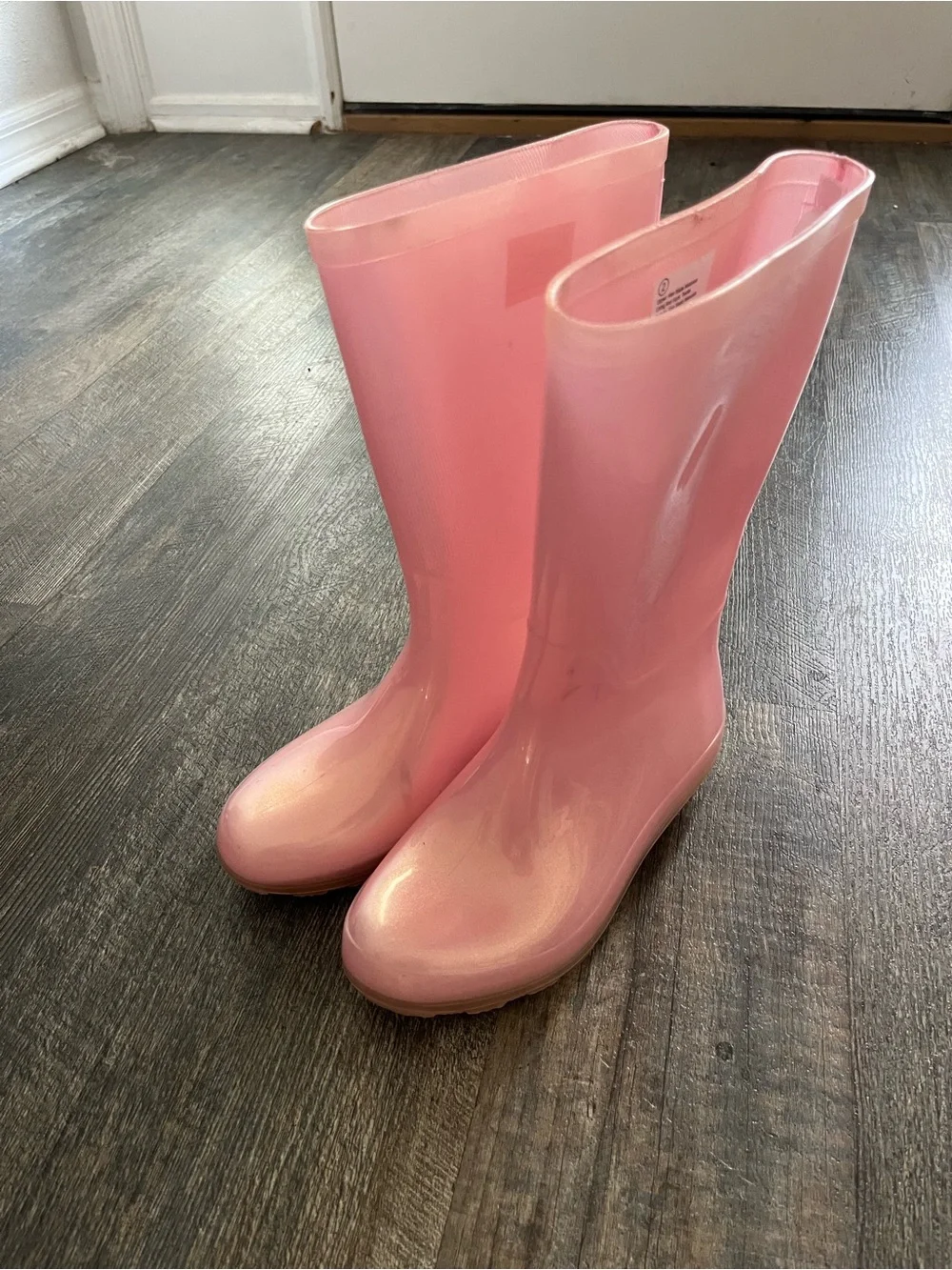 Cat & Jack Girls' Shiny Pink Rain Boots